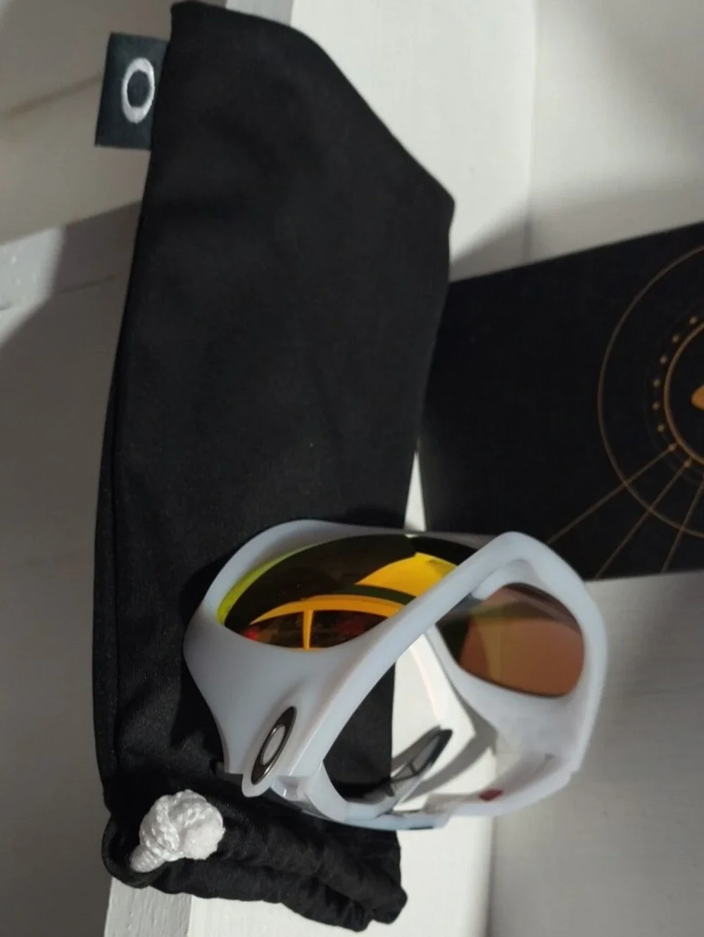 Oakley Clear Frame Sunglasses with Ruby-Red Polarized Lenses